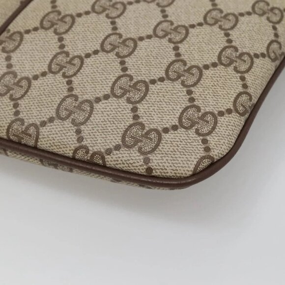 GUCCI GG Supreme Web Sherry Line Bag PVC Beige Gold 904 02 047 Auth - Picture 4 of 16